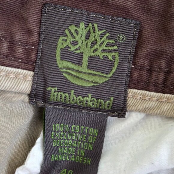 Y2K Vintage Timberland Men's Khaki Baggy Chino Shorts Size W40 Relaxed Skater - Picture 10 of 15